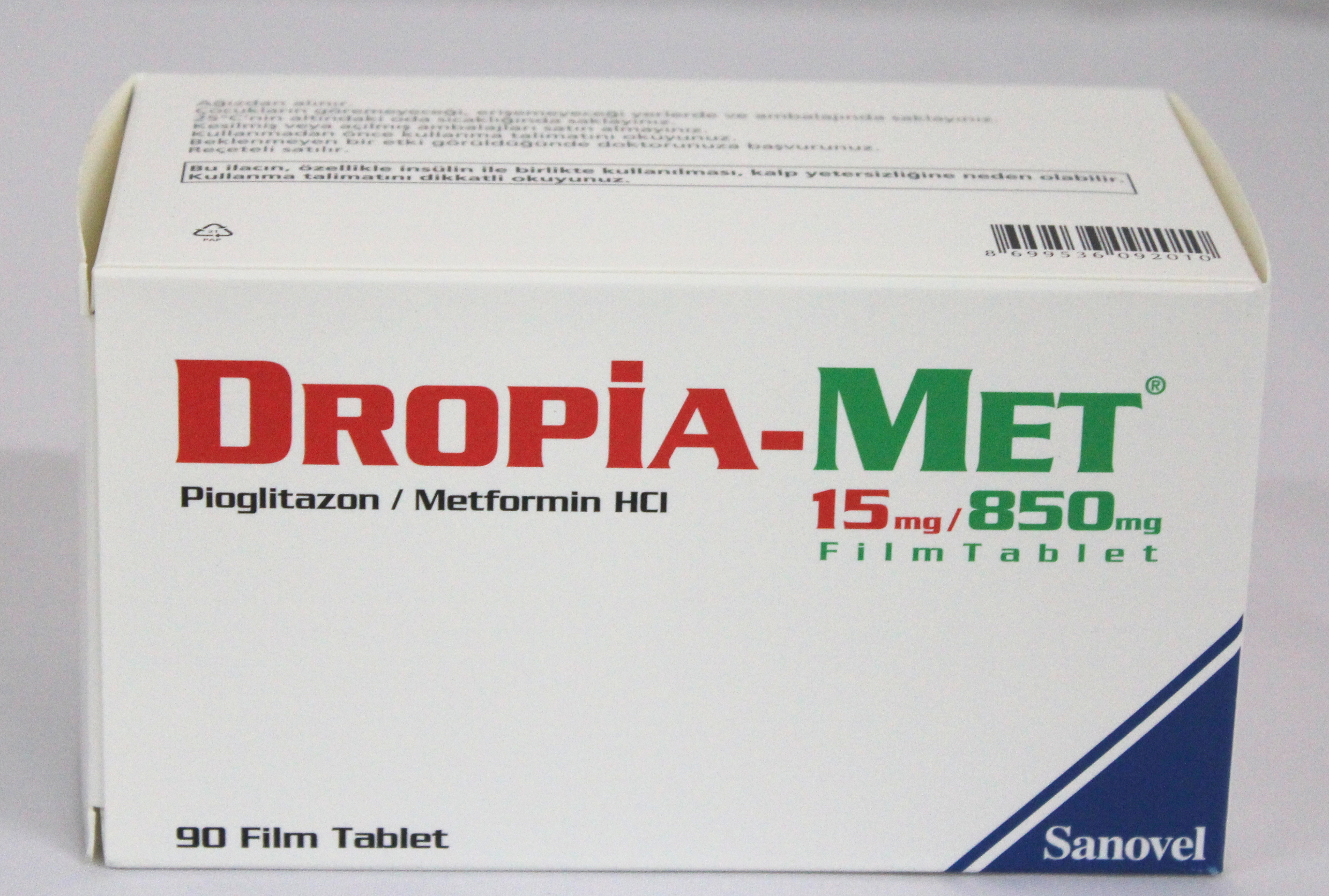 Dropia-Met (Pioglitazone/Metformine) 15mg/850mg