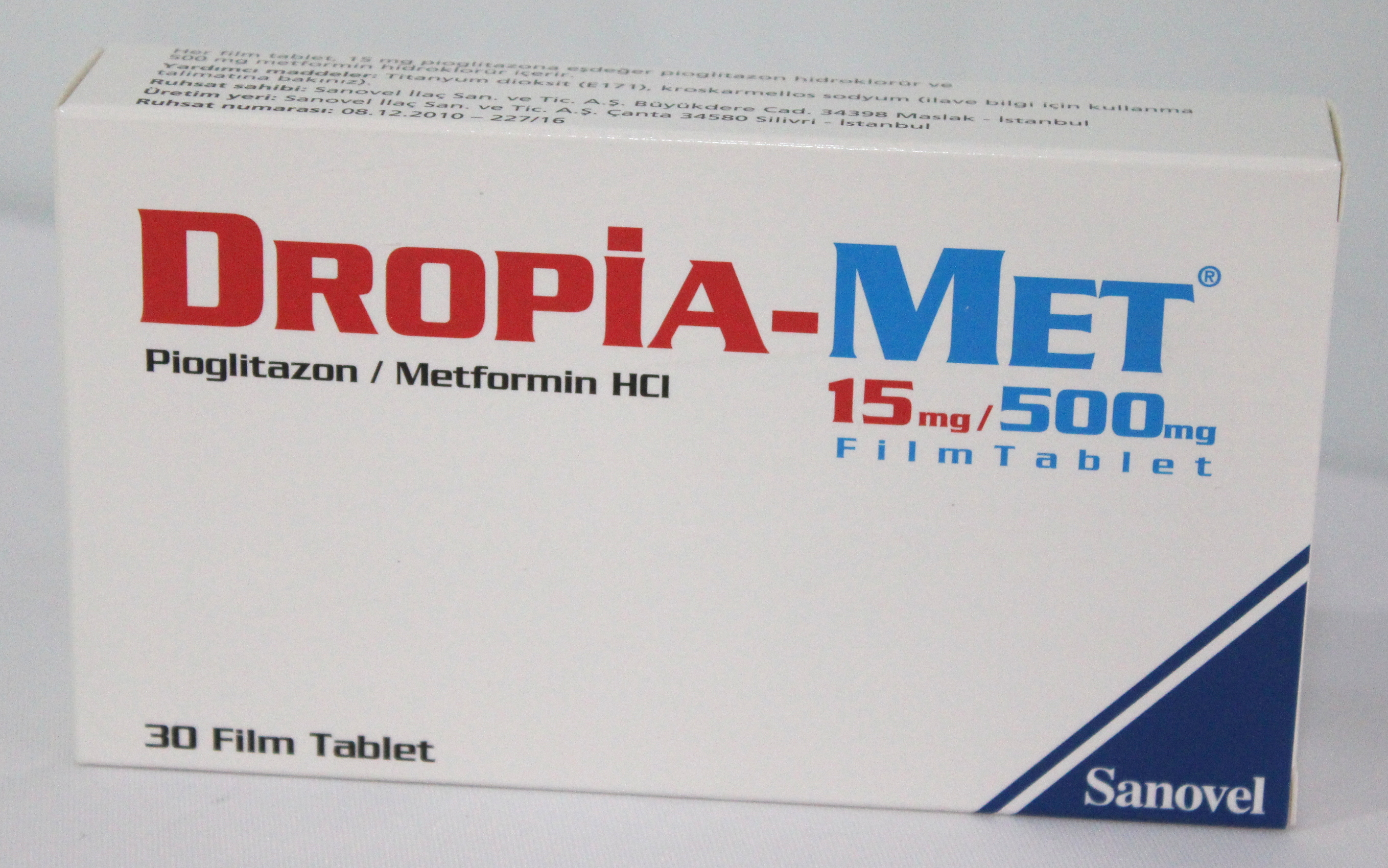 Dropia-Met (Pioglitazone/Metformine) 15mg/500mg